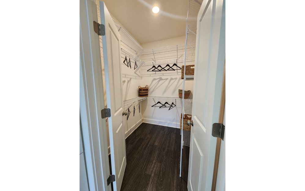 walk in closet with shelves