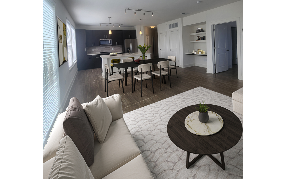 Oasis - 2 bedroom floorplan layout with 2 bathrooms and 1305 square feet (Living Room
)